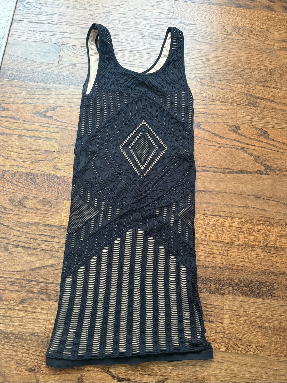 Bebe Black & Tan Bodycon Dress, Size P/S